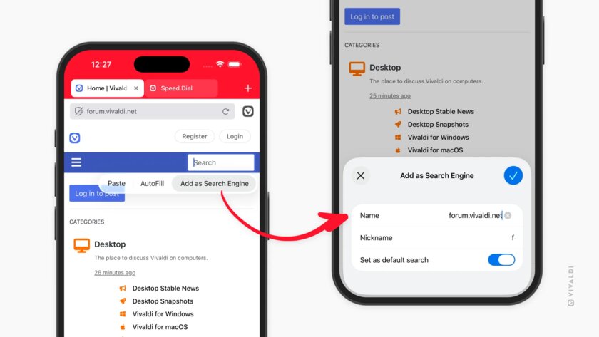 В Vivaldi 7.8 для смартфонов появились закрепленные вкладки и панель конфиденциальности