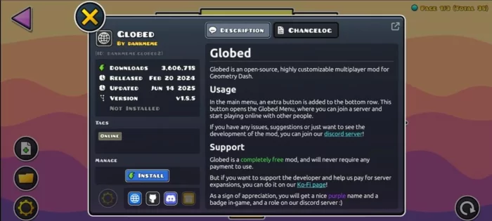 Geode launcher. Скриншот 1