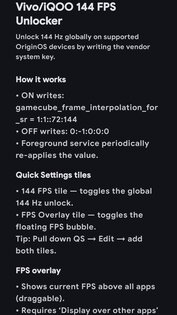 Vivo/IQOO Fps unlocker. Скриншот 1