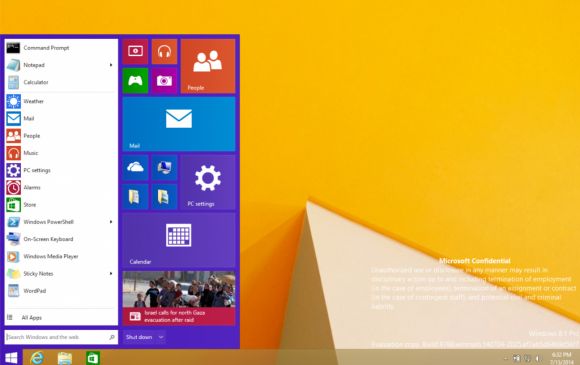 «Пуск» Windows 9 засветился в Интернете