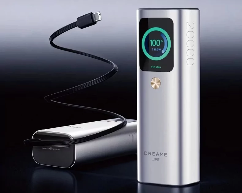 Dreame выпустила повербанк на 20000 мА·ч мощностью 165 Вт со встроенным экраном