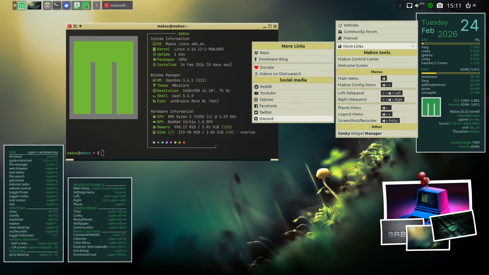 Вышла новая версия Mabox Linux 26.02 на базе Manjaro с переработанным ...