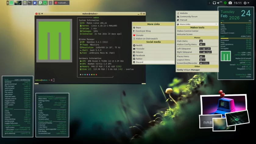 Вышла новая версия Mabox Linux 26.02 на базе Manjaro с переработанным аудио-меню