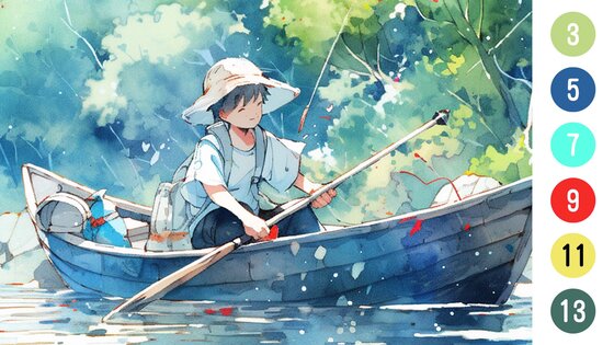 Anime Color by Number 1.185. Скриншот 8