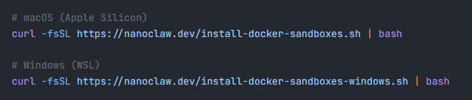 NanoClaw теперь можно безопасно запускать в Docker Sandboxes одной командой