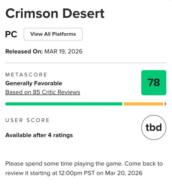 Стоимость акций Pearl Abyss упала на 30% из-за средних оценок Crimson Desert