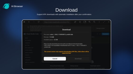 Hi Browser 5.4.r20260226.775. Скриншот 13
