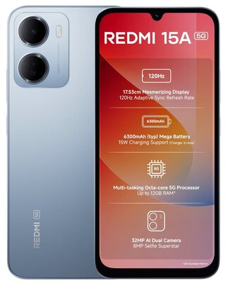 Представлен REDMI 15A 5G — простой смартфон с большой батареей, но медленной зарядкой