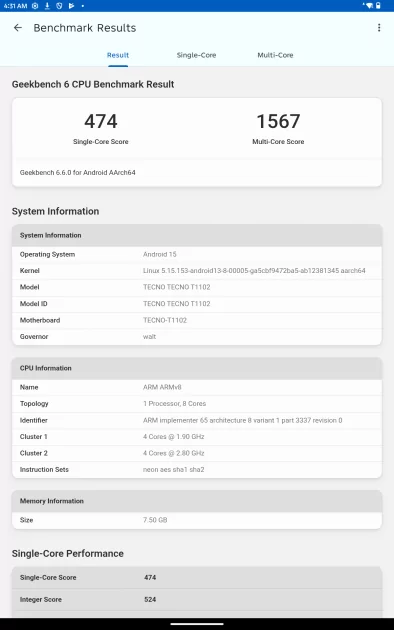 Недорогой планшет с достойным экраном и приличной автономностью: обзор Tecno MegaPad SE — Производительность и тесты. 1