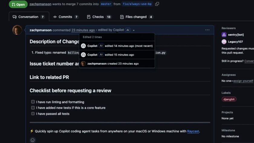 В запросах на слияние в репозиториях GitHub и GitLab появилась реклама — её вставляет ИИ