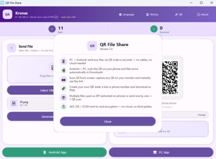 QR File Share. Скриншот 5