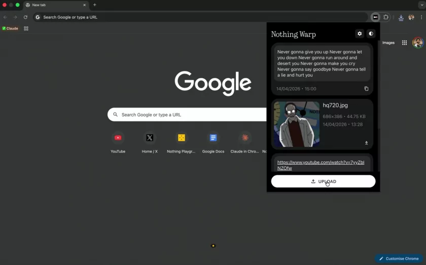 Nothing выпустила приложение Warp для обмена файлами между Android, Windows и Mac
