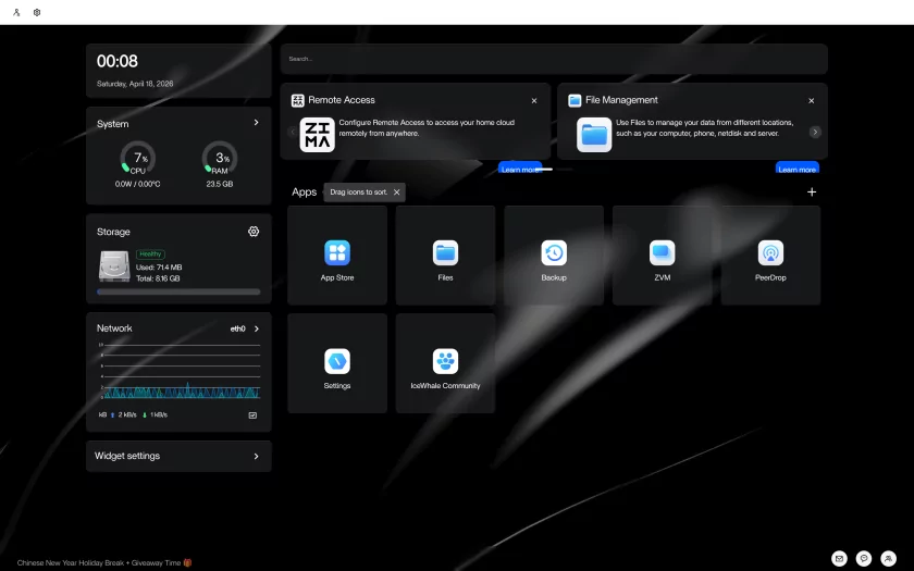 Серверный дистрибутив Linux ZimaOS обновился до версии 1.6.0, получив улучшения RAID