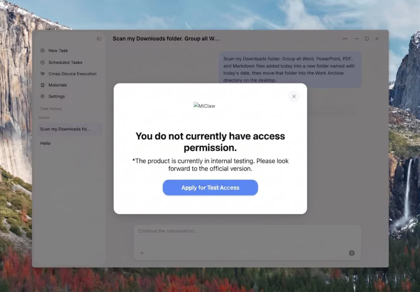 ИИ Xiaomi miclaw доступен на ПК и Mac в рамках бета-теста — выполняет задачи на системном уровне