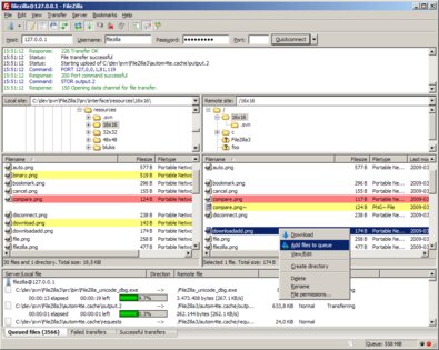 FileZilla. Скриншот 1