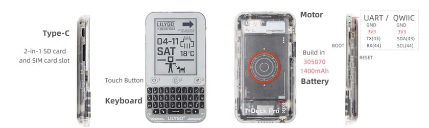 Представлен T-Deck Max — необычный смартфон с дисплеем E Ink, физической клавиатурой и передачей данных без сети