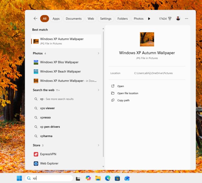 Поиск в Windows 11 научился искать файлы по двум символам и подстроке