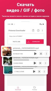 Загрузчик видео для Pinterest 2.556. Скриншот 1
