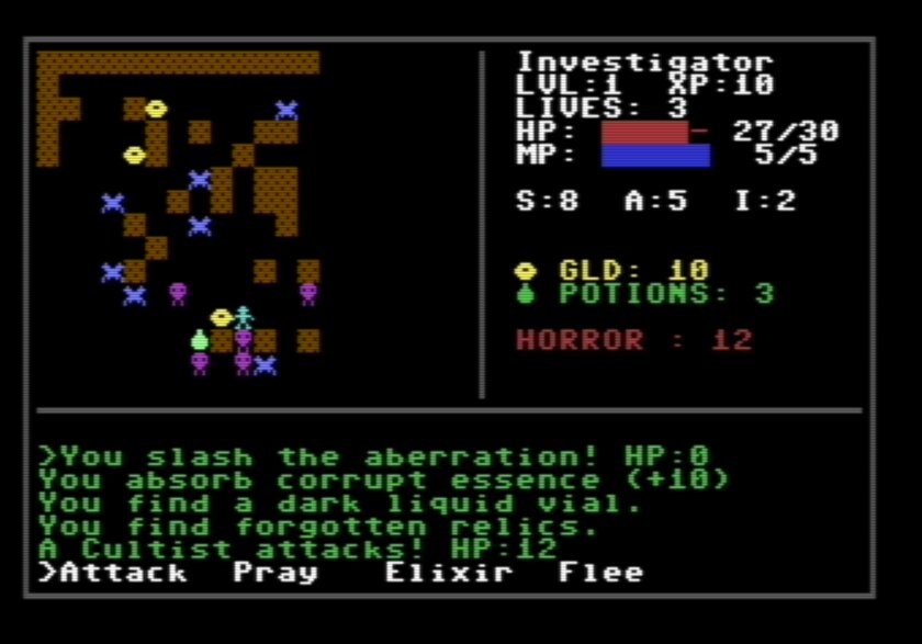 Cocytus Ruins — лавкрафтианский "рогалик", который выходит для компьютера Commodore 64