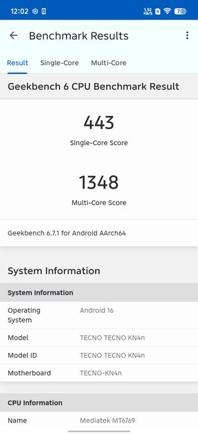 Долгоиграющий смартфон за разумные деньги: обзор TECNO Spark 50 — Производительность и тесты. 1