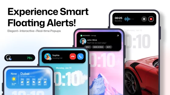 Dynamic Notch Notification Bar 6.0. Скриншот 1