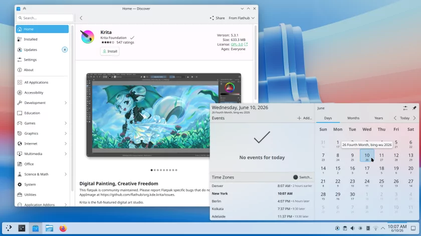 Выход KDE Plasma 6.7: быстрое переключение тем, рабочих столов и новый Discover
