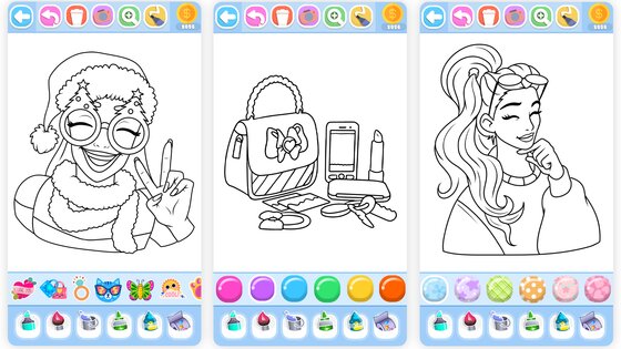 Glitter Beauty Coloring Pages 39. Скриншот 13
