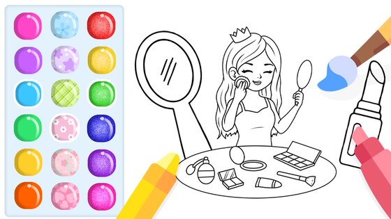 Glitter Beauty Coloring Pages 39. Скриншот 27