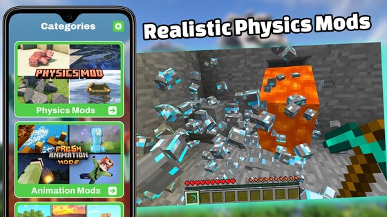 Mod Realistic Physic Minecraft 8. Скриншот 6