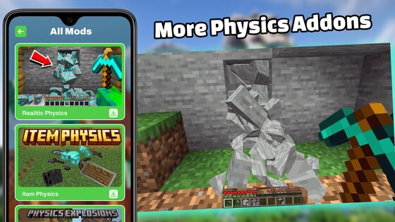 Mod Realistic Physic Minecraft 8. Скриншот 7