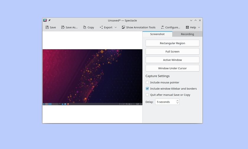 В KDE Plasma 6.8 исправят главный недостаток Spectacle