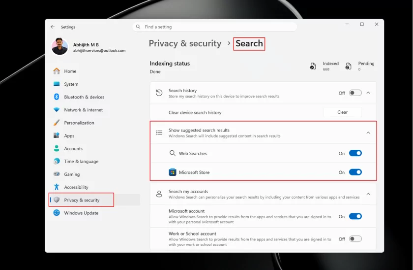 Microsoft избавила поиск Windows 11 от раздражающего контента