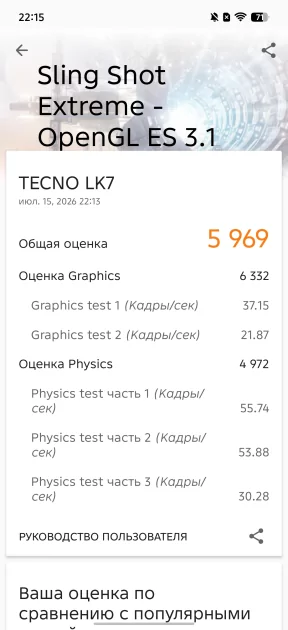 Дополнительная кнопка, мини-экран и батарея на 6 лет: обзор TECNO POVA 8 Pro 5G — Производительность и тесты. 11