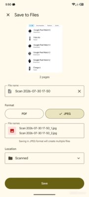 Встроенный сканер Google Files наконец сможет сохранять отсканированные документы в JPEG