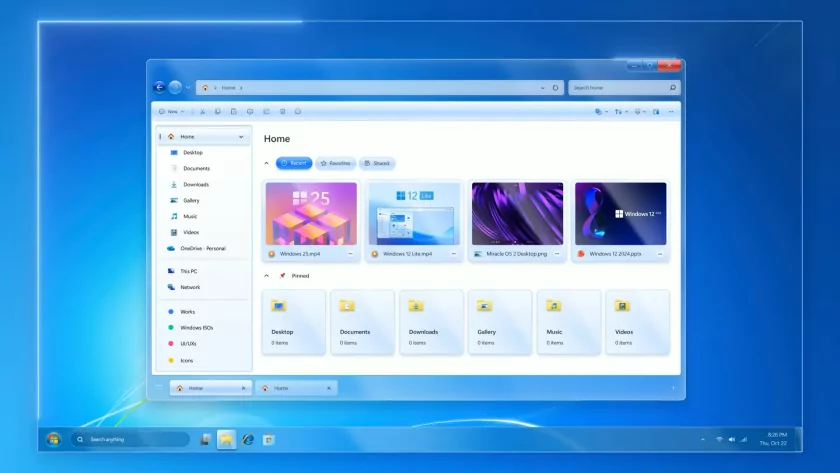 В сети показали концепт Windows 7 Remastered с элементами Fluent Design и ИИ-поиском