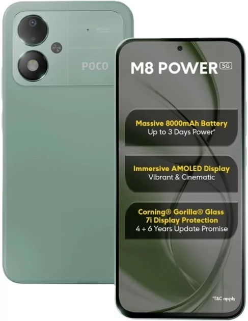 Snapdragon 4 Gen 4 и аккумулятор ёмкостью 8000 мАч: POCO представила M8 Power
