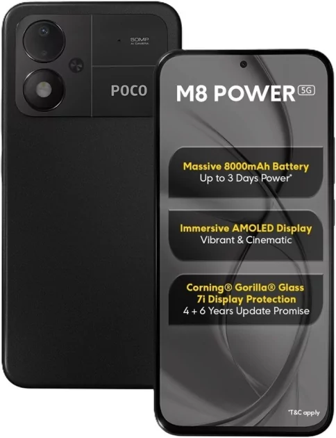Snapdragon 4 Gen 4 и аккумулятор ёмкостью 8000 мАч: POCO представила M8 Power