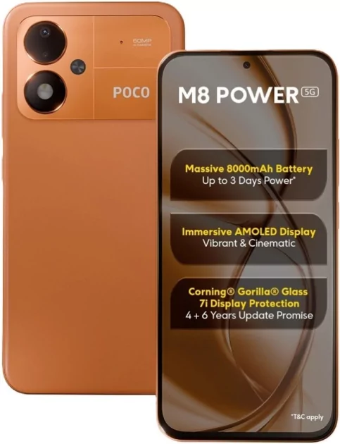 Snapdragon 4 Gen 4 и аккумулятор ёмкостью 8000 мАч: POCO представила M8 Power