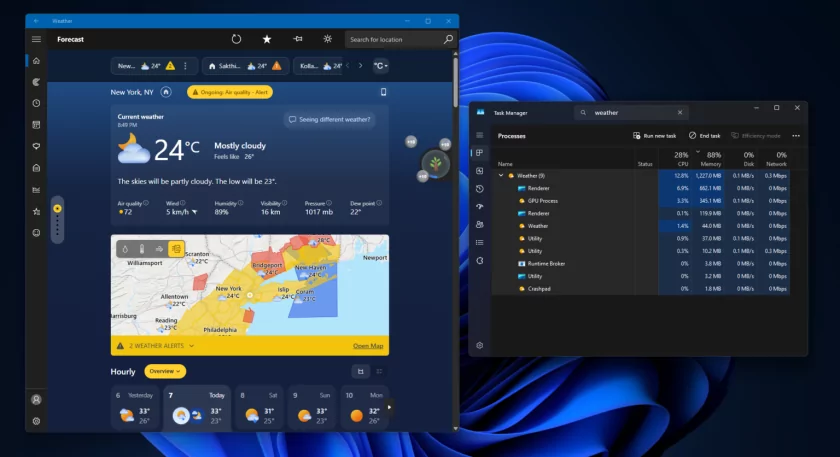 Приложение «Погода» в Windows 11 использует более 1,2 ГБ оперативной памяти — Windows Latest