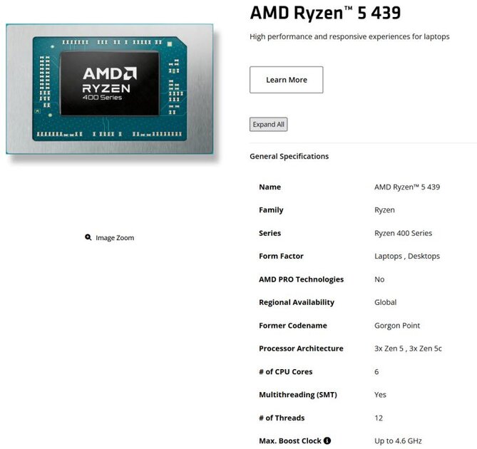 Представлены процессоры AMD Ryzen 7 449 и Ryzen 5 439: обе модели без NPU