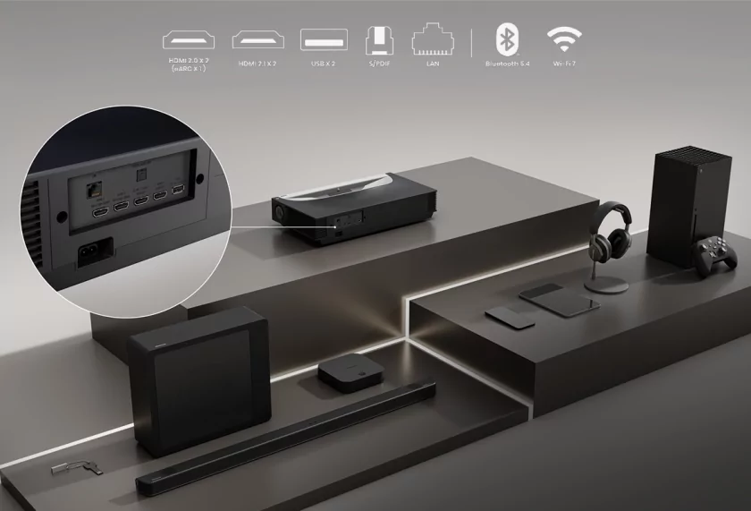 Отличный звук и картинка уровня кинотеатра: обзор лазерного проектора Hisense PX4 PRO — Дизайн корпуса. 3