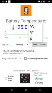 BatteryTemperatureDisplay 1.4. Скриншот 2