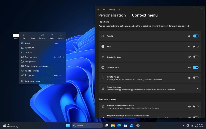 В Windows 11 скоро появится новое контекстное меню: вот как выглядит