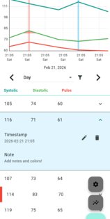 Blood pressure app 1.8.15. Скриншот 2