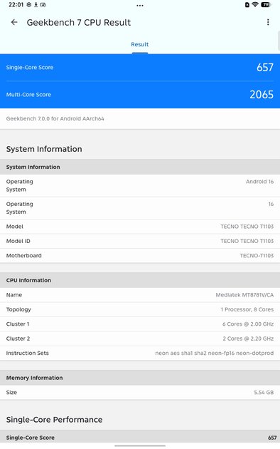 Недорогой планшет из металла с богатым набором ИИ-функций: обзор Tecno MEGAPAD 2 — Производительность и тесты. 3