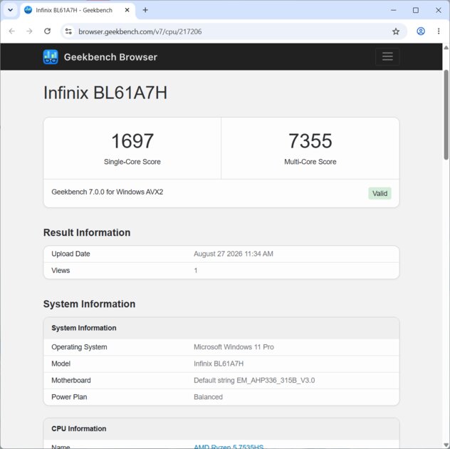 Недорогой ноутбук с приличной автономностью и крупным экраном: обзор Infinix XBOOK B16 — Производительность и тесты. 3