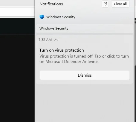 В Windows 11 появляется предупреждение «Защита от вирусов отключена», но беспокоиться не о чем