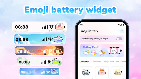 Emoji Battery: Status Bar 1.3.7. Скриншот 1