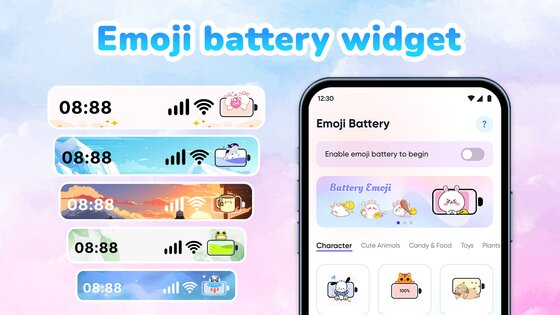 Emoji Battery: Status Bar 1.3.7. Скриншот 13