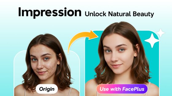 FacePlus: AI Face Editor 1.3.5_20260402. Скриншот 1